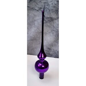 Vintage Old World Christmas Tree Topper Purple Glass Inge-Glas Germany Finial